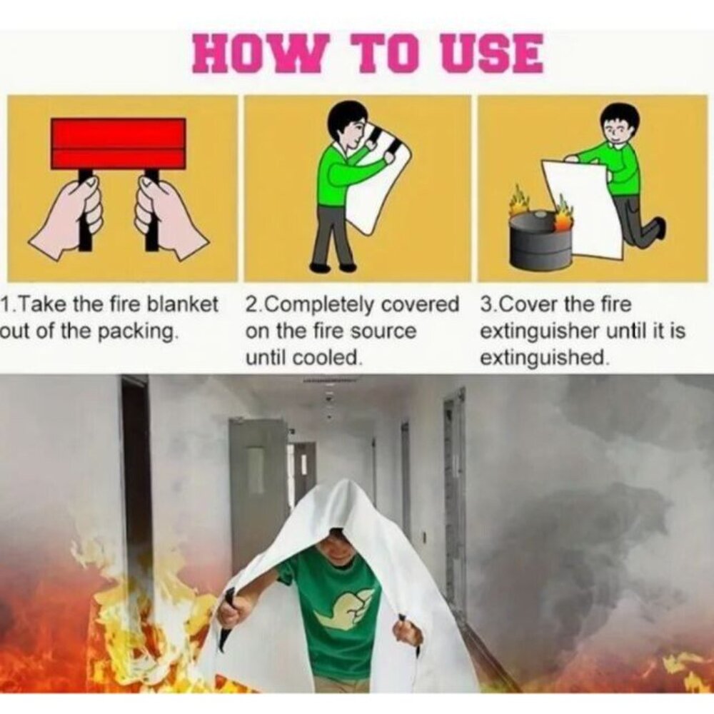 Emergency Fire Blanket 39''x39'' Reusable Ultimate Fire Defense Tool is Here - Picture 6 of 8
